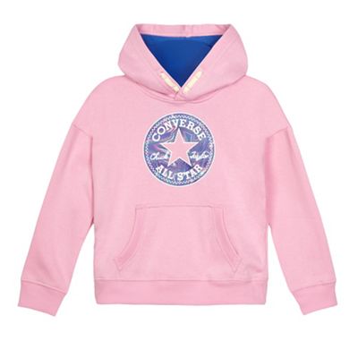 Converse Girls' lilac logo print hoodie